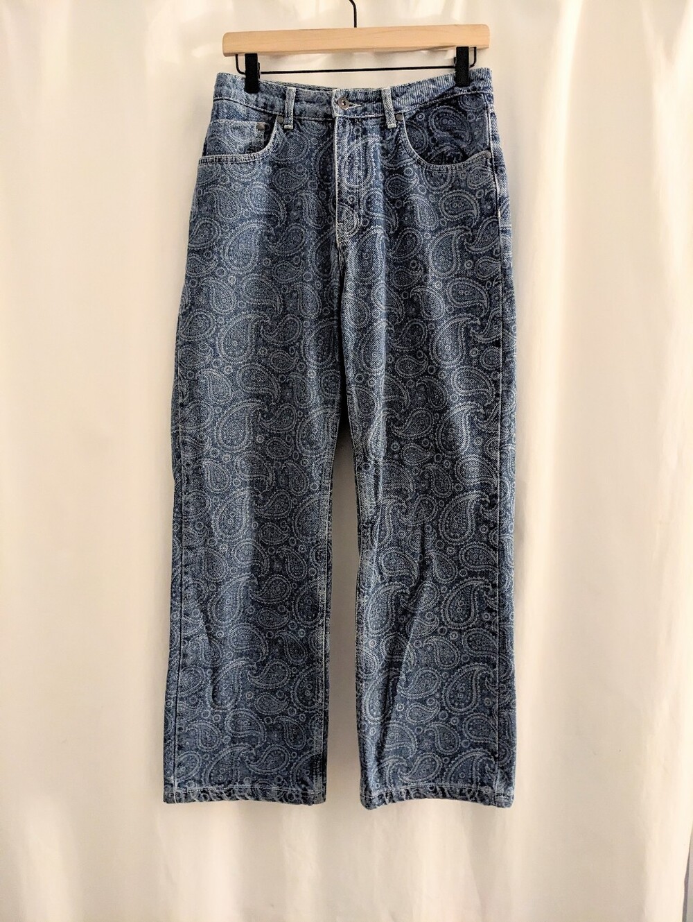 RAGGED Jeans Women's Rapture Paisely Wide Leg Zipper Jeans Sz 28
